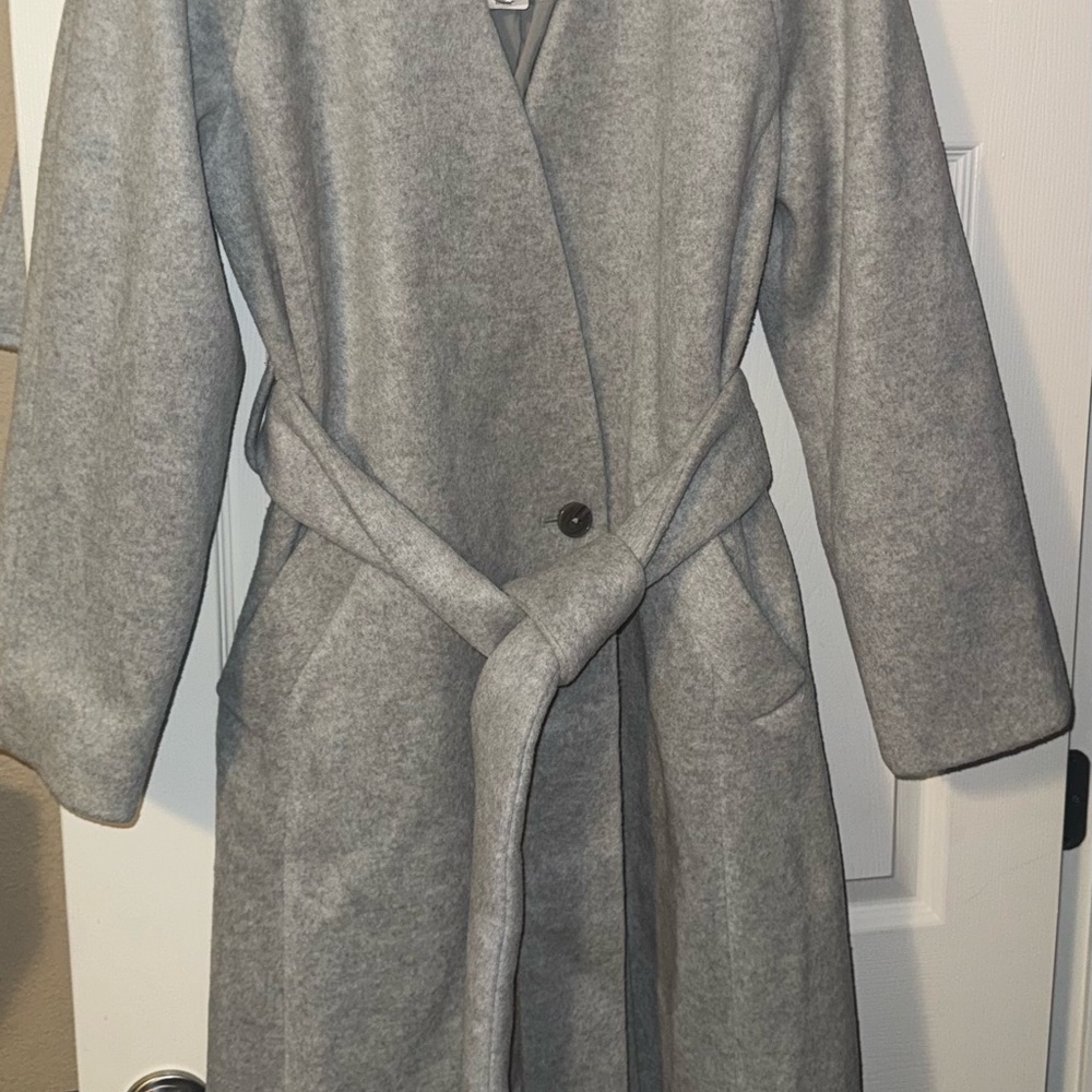 Brand New Express Light Gray with removable scarf Coat